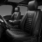 CAR PASS Nappa Leather Car Seat Covers Front Seats, Luxury Seat Protector for Cars, Waterproof Anti-Slip Seat Cushion Airbag 