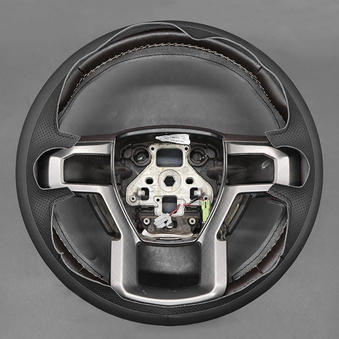 MEWANT Hand Stitch Steering Wheel Cover for Ford F150 F250 F350 Expedition 2018-2021 Ford 150 Truck Steering Wheel Wrap