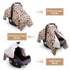Rquite Car Seat Cover Baby, Carseat Covers for Boy Girl, Minky Infant Car Seat Cover Winter, Peekaboo Opening Car Seat Canopy