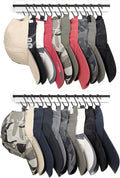 Mkono Hat Rack for Wall Wooden Baseball Caps Organizer with 20 Hooks Rustic Cowboy Hat Hanger Wall Mounted Caps Display Rack 