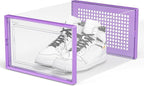 Kuject X-Large Shoe Storage Boxes Organizers Clear Plastic Stackable 12 Pack, Shoe Rack & Holder Substitute, Sneaker Containe