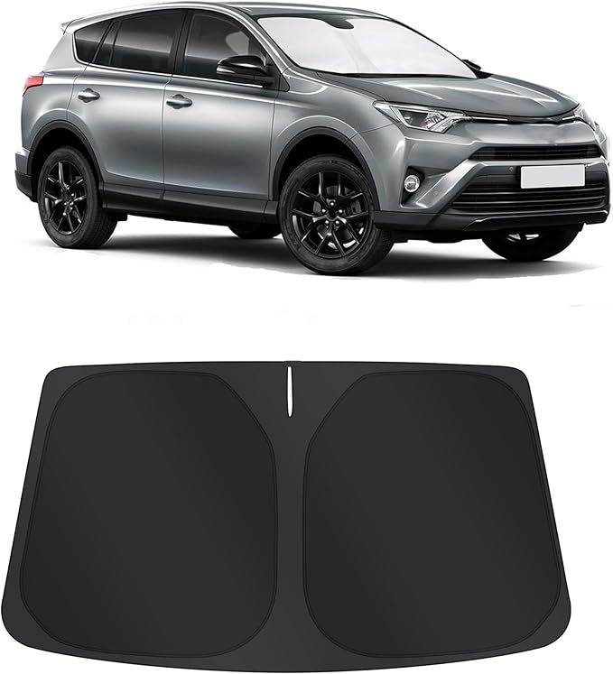 TINGLU Sun Shade for Toyota RAV4 2013-2018 Accessories Windshield Sun Shade Window Shade UV Rays Protection Sun Visor Cover with Steering Wheel Sunshade Storage Bag