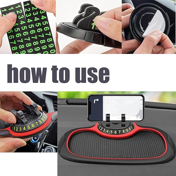 Multifunction Car Anti-Slip Mat with Auto Phone Holder and Extra Large Pad for Phones, Keys, Gadgets