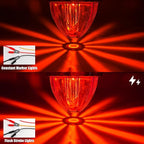 BJZ 2Pcs Red Watermelon LED Strobe+Constant Marker Lights Dual Function Watermelon-shaped Side Marker Clearance Tail Top Cap Roof Lights for Trailer Truck Semi-trailer Heavy-duty Truck Bus Van