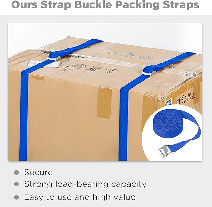 Riakrum 15 Pack 16 Feet Lashing Straps Adjustable Kayaks Tie Down Cam Buckle Straps with Buckles up to 250lbs for Cargo, Luggage, Motorcycles, Truck, Car Roof Rack, Sup Surfboard(Blue)