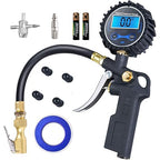 PINKJOY Digital Tire Pressure Gauge with Inflator, 250 PSI Air Chuck and Compressor Accessories Heavy Duty with Quick Connect Coupler, 0.1 Display Resolution for Car, SUV, Truck, Motorcycle, RV