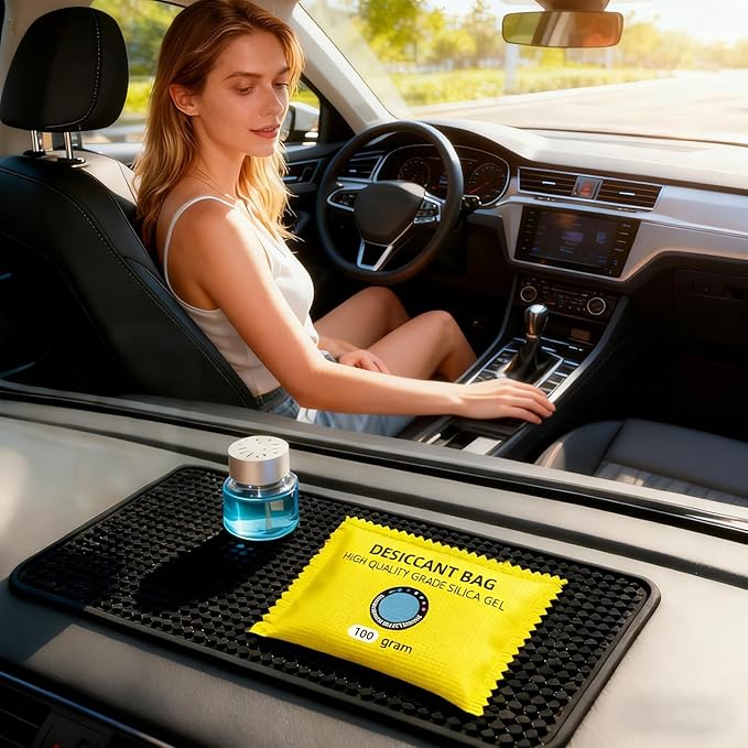 Portable Car Moisture Absorber, Silica Gel Dehumidifier Packs, Compact Fast Reactivating Design for Humidity Control, Leak Pr