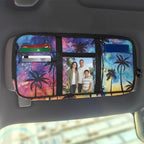 Palm Tree Car Sun Visor Organizer with Card Holder Car Sun Visor Storage Bag Hook LoopEasy Installation Universal Fit for Most Cars SUV
