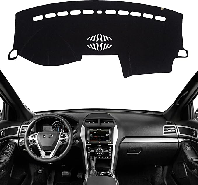 KEYOOG Dashboard Cover Dash Mat Fit for Fo-rd Explorer 2019-2011 (Without HUD Models),Car Dash Board Mat Anti-Glare Carpet,No