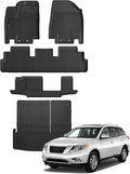 Auxko All Weather Floor Mats Cargo Mat Back Seat Mat Fit for Nissan Pathfinder 8 Seat 2026 2025-2022 TPE Floor Liner Trunk Mat Pathfinder Accessories All Season Odorless Anti-Slip Black
