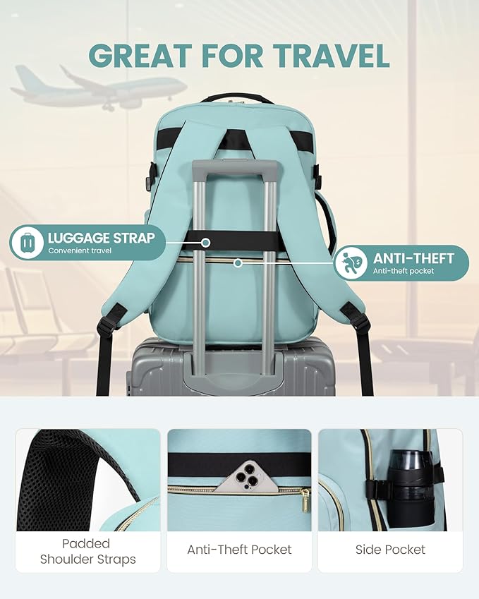 LOVEVOOK Travel Backpack for Women & Men 50L,Airline Approved Carry On Backpack Travel Essentials,TSA Carry on Luggage,Waterp