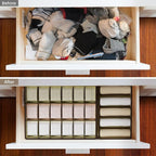 Drawer Organizer for Clothes Set, 4 Pack Foldable Dresser Closet Dividers (6/8/7/24-Cell), Non-Woven Underwear & Sock Drawer 