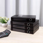 HUA JIE A4 Storage File Boxes Plastic Archives Cases with Lid, File Folder Organizer Document Filing Box for office, Letter S