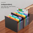 Fireproof File Box with Hanging File Folders,Accordion Pockets,Hanging File Organizer for Letter Size(Folders+Box-13.8"*12.2'