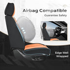 Coverado Seat Covers, Car Seat Covers Front Seats, Leather Seat Covers for Cars, Car Seat Protector Waterproof, Black Car Sea