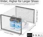 Kuject XXX-Large Shoe Storage Boxes Organizers Clear Plastic Stackable 12 Pack, Shoe Rack & Holder Substitute, Sneaker Contai