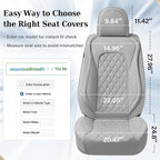 Coverado Front Seat Covers, Waterproof Nappa Leather Dust-Proof Protectors, Universal Fit for Most Vehicles, Anti-Scratch Sea