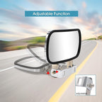 BOOLEE Convex Mirror Stainless Steel Rectangular U-Bracket for Cars Trucks Boats Tractors Forklifts Improves Visibility Rear view and Side Mirror Universal Screw Fixed