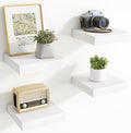 Axeman Square Floating Shelves for Wall, 8" W x 8" D x 1.4" H Rustic Wooden Shelves, 4 Pack Wall Mounted Floating Shelf with 