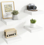 Axeman Square Floating Shelves for Wall, 8" W x 8" D x 1.4" H Rustic Wooden Shelves, 4 Pack Wall Mounted Floating Shelf with 