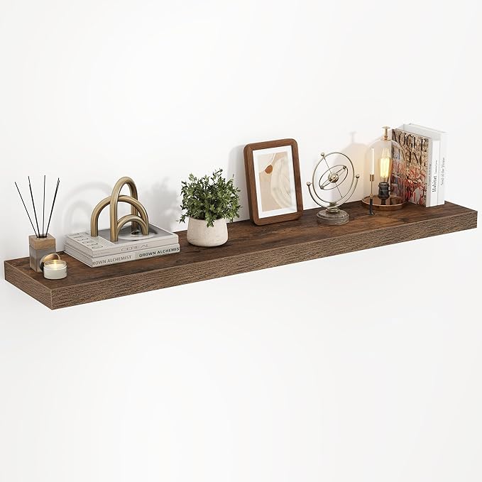 40 Inch Floating Shelves, 3D Textured Wood Grain, 40"x9.25"x1.5" Inch Deep Floating Shelves for Wall, Wooden Shelves for Bath