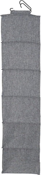 Household Essentials 6 Shelf Hanging Closet Organizer, Hanging Closet Shelf, Fabric Poly Linen and PEVA Shelving