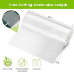 Bonsenkitchen Vacuum Sealer Bags Rolls, 8 in x 50 ft Rolls 2 pack Durable Food Sealer Bags, Commercial Grade, Heavy Duty, BPA