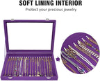 Vicoter Velvet Necklace Display Jewelry Tray 20 Hook Necklace Tray Necklace Pendant Jewelry Tray for Women and Girls