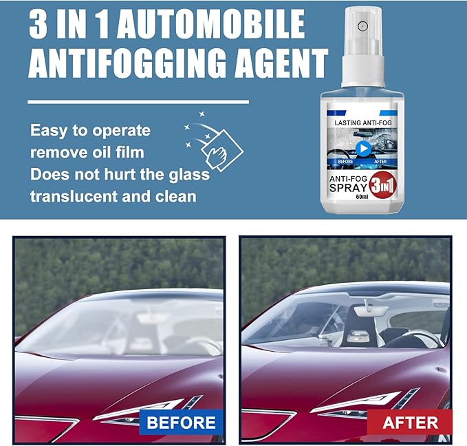 Car Glass Anti Fog Spray,60ml Rainproof Nano Rain Remover Multifunctional Car Glass Coating Agent Water Repellent Coating for