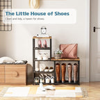 Shoe Rack Bench for Entryway,Free Standing Shoe Storage Organizer for Front Door Entrance,4-Tier Boot Rack Holder Shelf for C