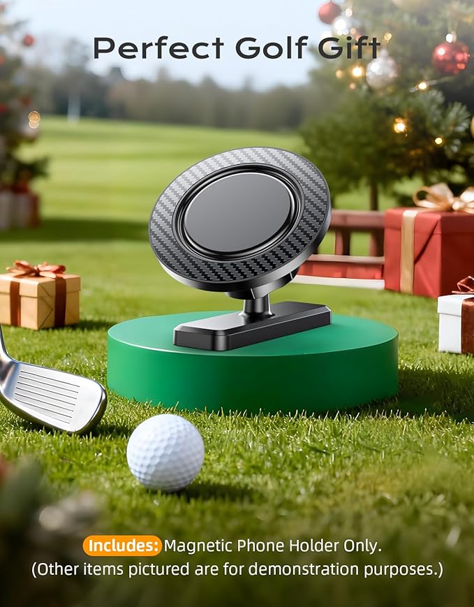 Magnetic Golf Cart Phone Holder Mount, Strong Magnet Compatible with MagSafe iPhone and Android, Golf Gifts for Men Women Golfers Dad Husband, Golf Cart Accessories Fits EZGO Club Car Yamaha
