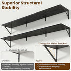 55" Long Wall Mounted Floating Shelves,8 inch Deep Floating Shelf with Metal Brackets Set of 2,Easy-to-Install Wall Decor Sto