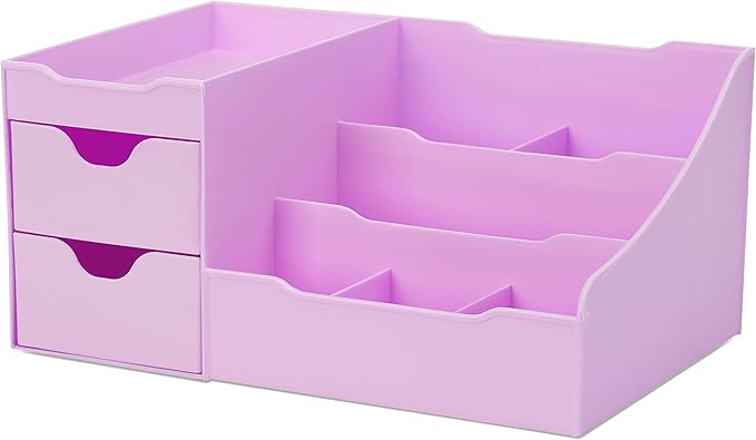 Uncluttered Designs Makeup Organizer With Drawers - Modern Countertop Storage for Cosmetics - Chic Vanity Holder for Perfume,
