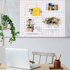 Beeveer 4 Pcs Pegboard Shelves Wall Organizer Brackets Pegboard Steel Tray Accessories Organizing Tools for Craft Garage Nurs