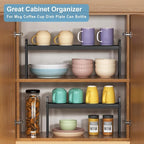 Narrow Expandable Cabinet Shelf Organizer 5.51" Width, Kitchen Counter Storage Shelves Spice Racks, Small Cupboard Countertop