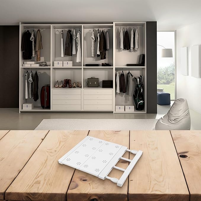Adjustable Wardrobe Partition Rack – Telescopic Closet Divider Shelf for Organizing Clothes, Shoes & Accessories, Plastic + C