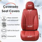 Coverado Car Seat Covers Full Set, Waterproof Nappa Leather Seat Covers for Cars, Front and Back Car Seat Protector, Luxury C