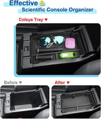 2024 2025 2026 Crosstrek Center Console Organizer for Subaru Crosstrek (Base/Premium/Sport/Limited/Wilderness), 2025 Crosstrek Console Tray 2026 Crosstrek&Impreza Accessories (with Black Mats)