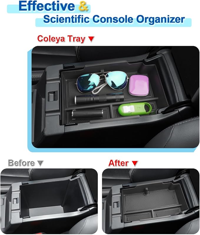 2024 2025 2026 Crosstrek Center Console Organizer for Subaru Crosstrek (Base/Premium/Sport/Limited/Wilderness), 2025 Crosstrek Console Tray 2026 Crosstrek&Impreza Accessories (with Black Mats)
