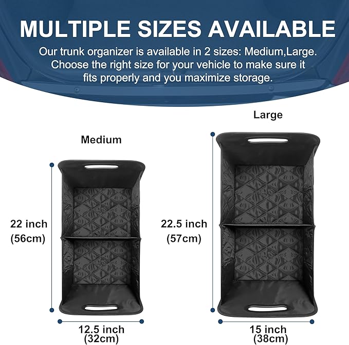 Deosk Car Trunk Organizer and Storage with 6 Big Pockets, Waterproof Polyester Trunk Organizer for SUV, Minivan, Truck