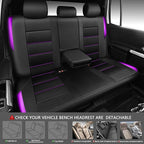 CAR PASS Memory 3D Foam Car Seat Covers Full Set,Breathable Mesh Thick Seat Covers for Car,Purple Metal Film Leather Seat Cov