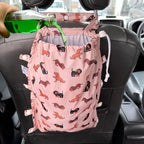 FLOCK THREE Leak-Proof Waterproof Car Trash Bag Foldable Multipurpose Trash bin Container Storage Cute Grocery Organizer for Automotive Cars SUVs and Trucks Backseat Headrest 7 Liters