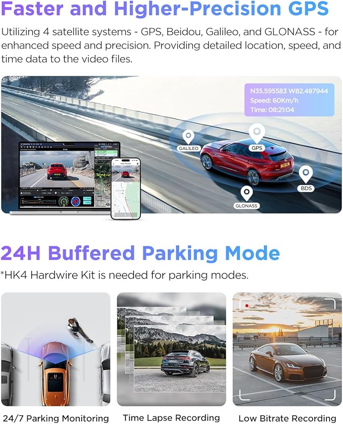 VIOFO A229 Pro 4K HDR Dash Cam, Dual STARVIS 2 IMX678 IMX675, 4K+2K Front and Rear Car Camera, 2 Channel with HDR, Voice Cont