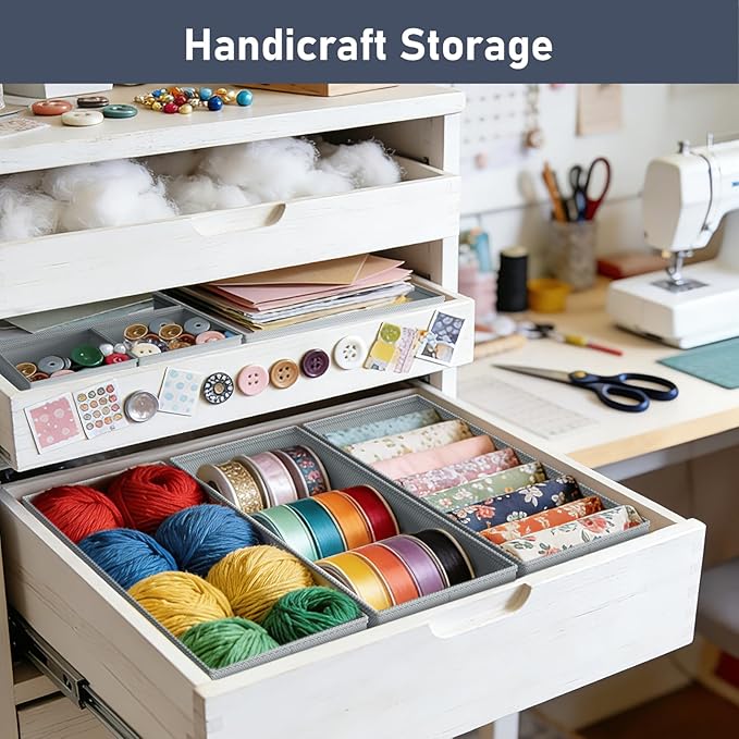 DIMJ Drawer Organizer Clothes- 26 Pack Baby Dresser Organizer for Nursery, Small Fabric Closet Drawer Organizer Bins for Unde