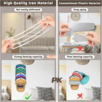 Fikoksol Hat Organizer for Baseball Caps, 2-Pack Beige White Metal Hat Rack for Wall Door, Adhesive/Wall Mounted Hat Storage 