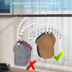 Cuipingoo Hat Hangers for Closet, Metal 2 Pack Hat Organizer Holder for Hanger Closet Display, Hat Racks for Baseball Caps w/