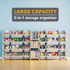 SpaceAid Large Toy Storage Organizer with 24 Bins and 3 Shelves, Toy Organizers Storage Bookshelf, Kids Bin Shelf Box Bookcas