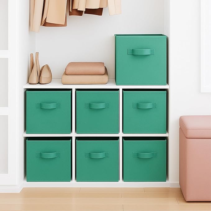 ShellKingdom Storage Bins, Foldable Fabric Storage Cubes And Cloth Storage Organizer Drawer For Closet And Toys, 6 Pack (Fore