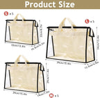 15 PCS Dust Bags for Handbags,Purse Protector Storage Bag,Purse Cover Hanging Closet Organizer with Zipper Handle,Clear Handb