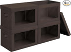 Homsorout Collapsible Storage Bins with Clear Window - Clothes Organizers and Storage, Decorative Boxes with Lid, Fabric Stor